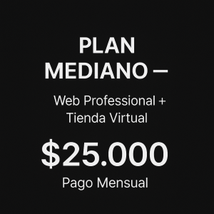 Plan Mediano – Web Profesional + Tienda Virtual
